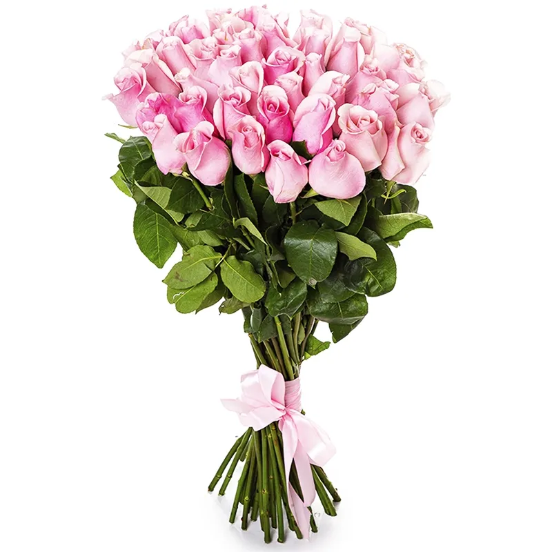 Букет из 35 светло розовых роз (80 см)