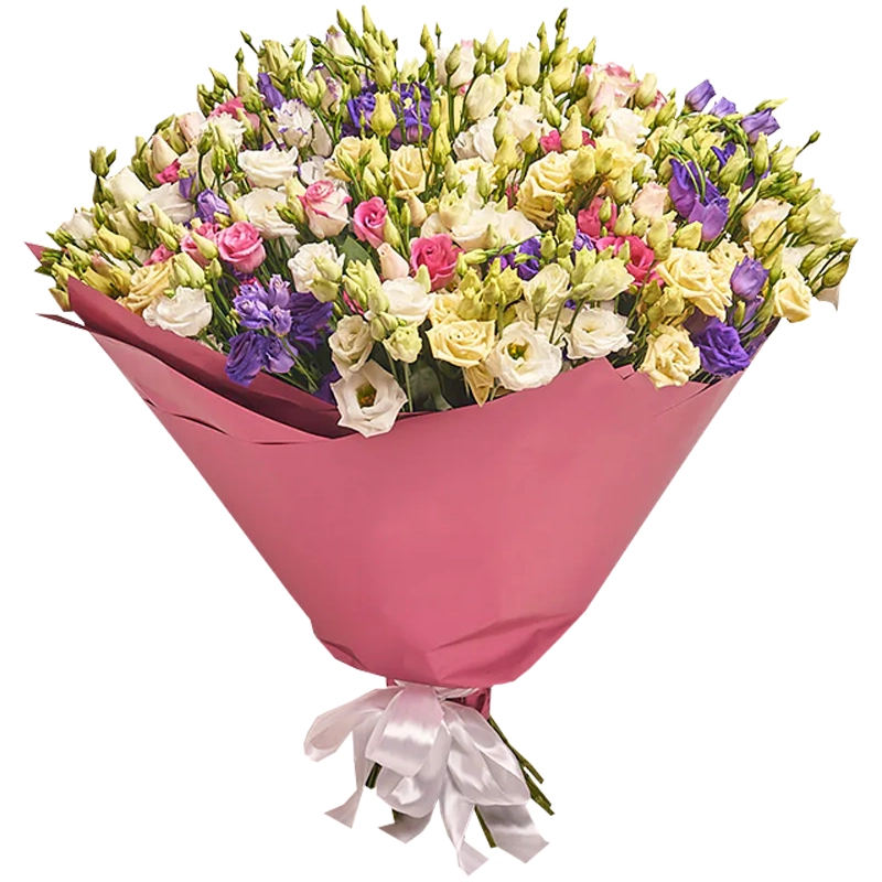 Букет из 51 нежной эустомы